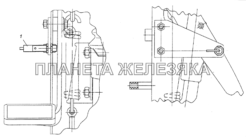 4308-4011037 Установка датчика педали сцепления КамАЗ-6520 (Euro-2, 3)